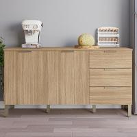 Balcao Com Tampo 2 Portas 3 Gavetas 160 Cm Glam Ktp Freijo - 2