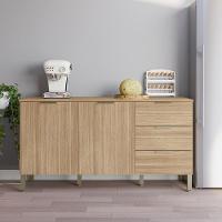 Balcao Com Tampo 2 Portas 3 Gavetas 160 Cm Glam Ktp Freijo - 6