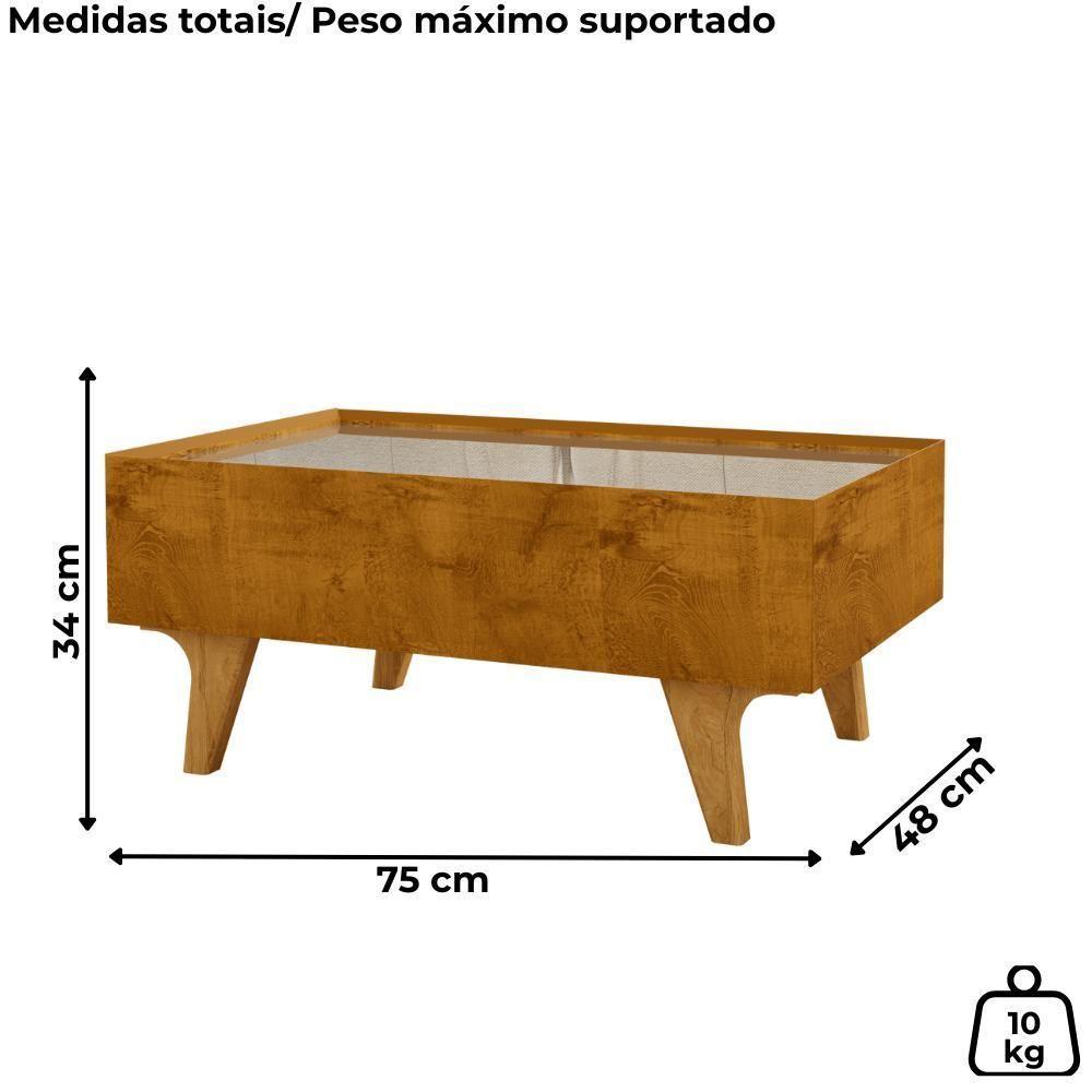 Mesa De Centro Com Espelho 1 Gaveta Sena 90 Cm Bechara Cinamomo - 3