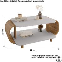 Mesa De Centro Organica Floripa 92 Cm Bechara Off White Naturalle - 3