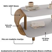 Mesa De Centro Organica Floripa 92 Cm Bechara Off White Naturalle - 5