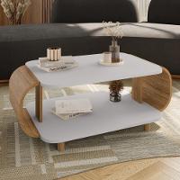 Mesa De Centro Organica Floripa 92 Cm Bechara Off White Naturalle - 6