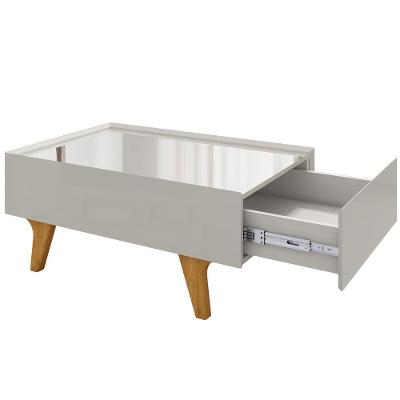 Mesa De Centro Com Espelho 1 Gaveta Sena 90 Cm Bechara Off White