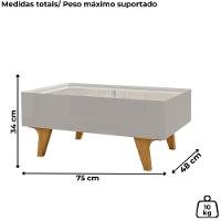 Mesa De Centro Com Espelho 1 Gaveta Sena 90 Cm Bechara Off White - 3