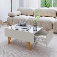 Mesa De Centro Com Espelho 1 Gaveta Sena 90 Cm Bechara Off White - 6