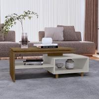 Mesa De Centro Para Sala Lima 90 Cm Bechara Off White Naturalle - 6