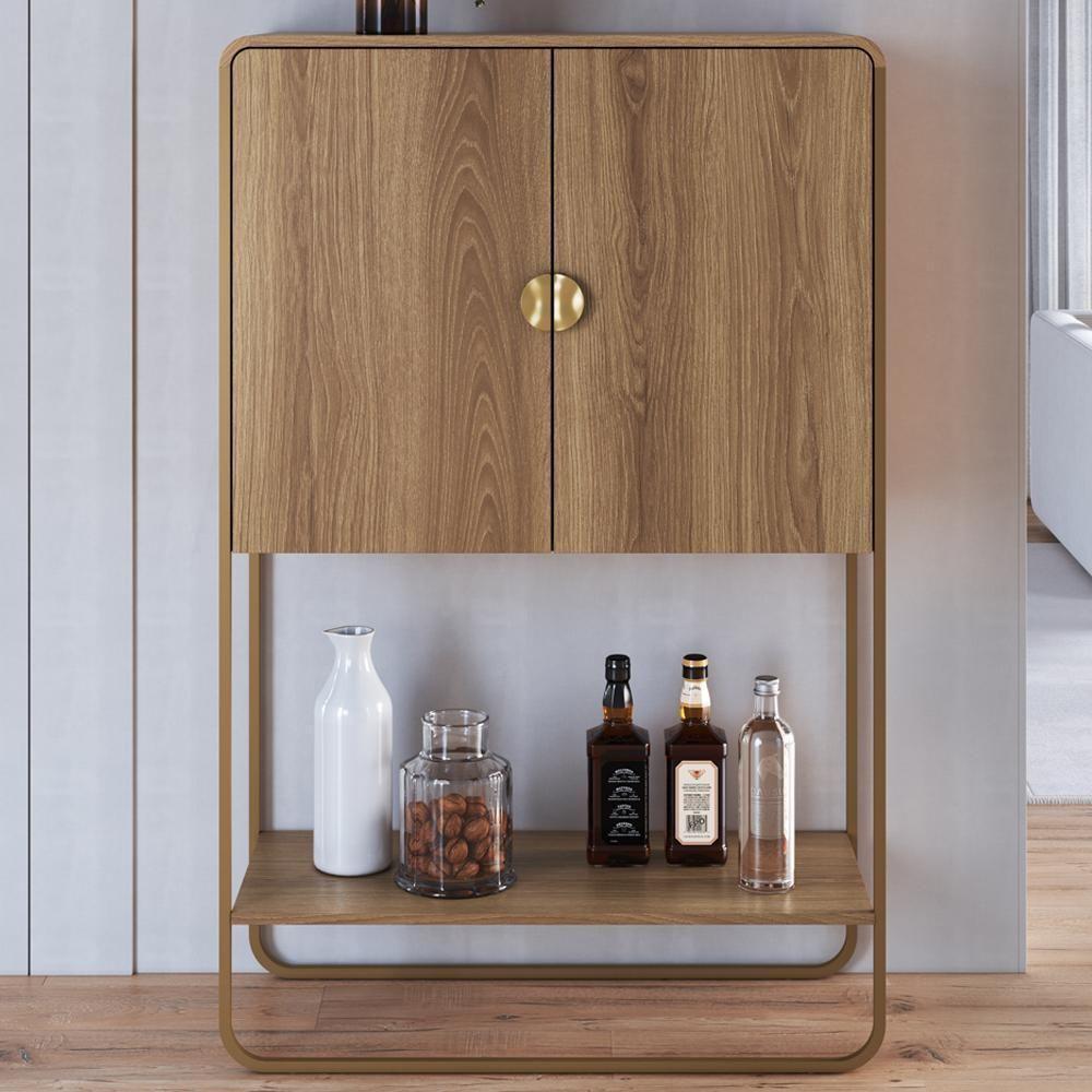 Balcao Cafe Bar Organico 2 Portas 90 Cm 28069 Artesano Hanover Dourado - 2