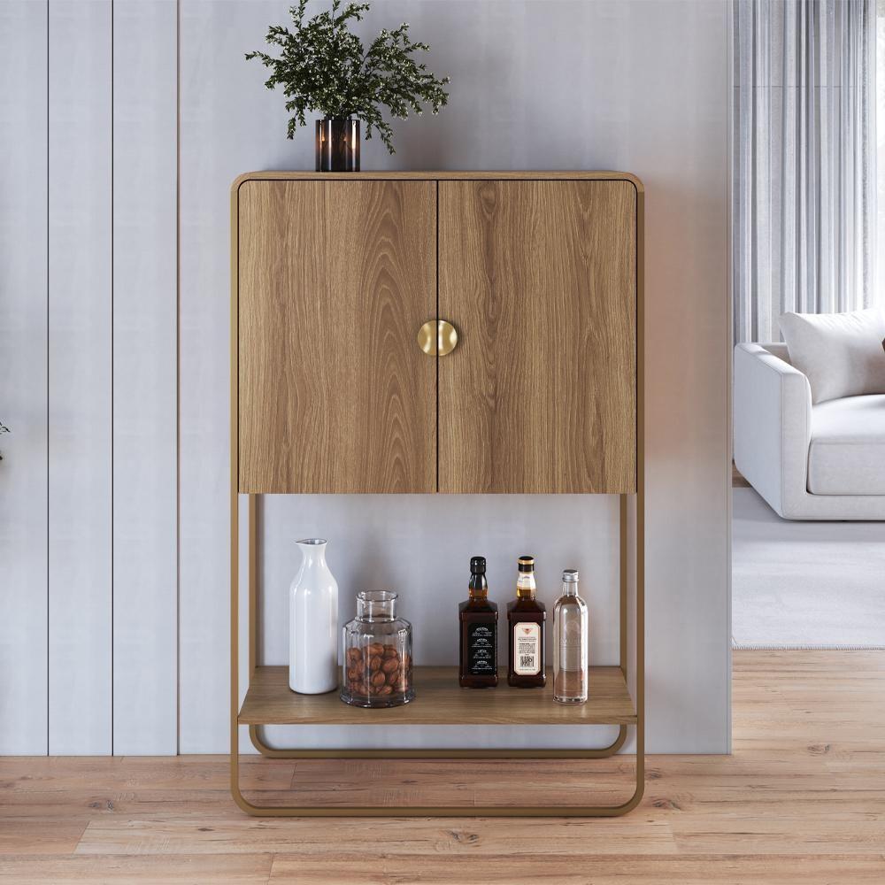 Balcao Cafe Bar Organico 2 Portas 90 Cm 28069 Artesano Hanover Dourado - 7