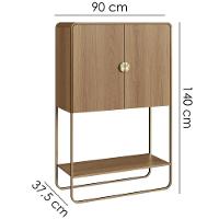 Balcao Cafe Bar Organico 2 Portas 90 Cm 28069 Artesano Hanover Dourado - 3