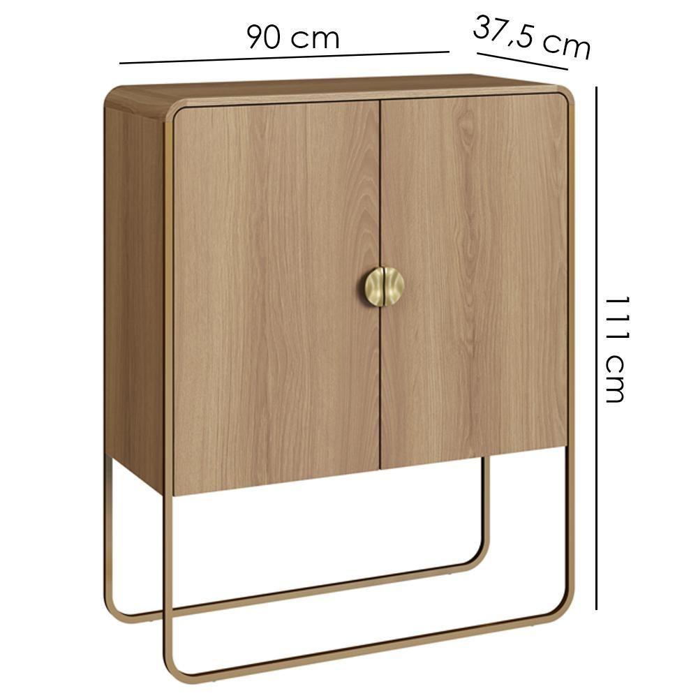 Balcao Buffet Organico 2 Portas 90 Cm 28065 Artesano Hanover Dourado - 3