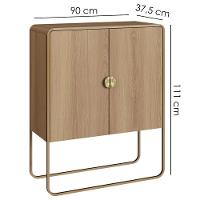 Balcao Buffet Organico 2 Portas 90 Cm 28065 Artesano Hanover Dourado - 3
