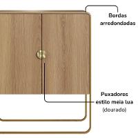Balcao Buffet Organico 2 Portas 90 Cm 28065 Artesano Hanover Dourado - 6