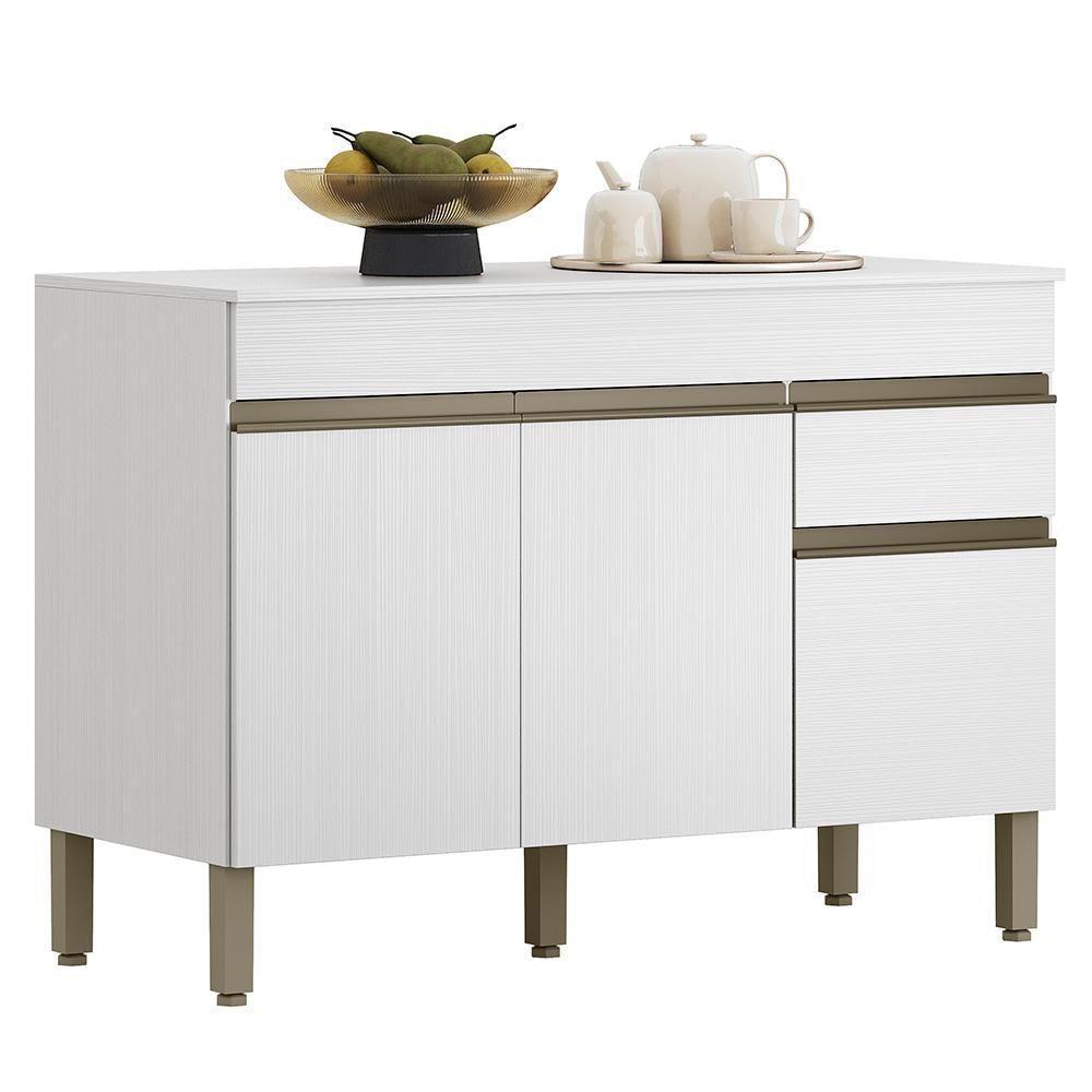 Balcao Com Tampo 3 Portas 1 Gaveta 120 Cm Line Ktp Supremo - 1