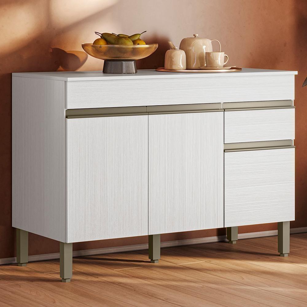 Balcao Com Tampo 3 Portas 1 Gaveta 120 Cm Line Ktp Supremo - 2