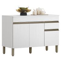 Balcao Com Tampo 3 Portas 1 Gaveta 120 Cm Line Ktp Supremo - 1