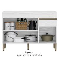 Balcao Com Tampo 3 Portas 1 Gaveta 120 Cm Line Ktp Supremo - 5