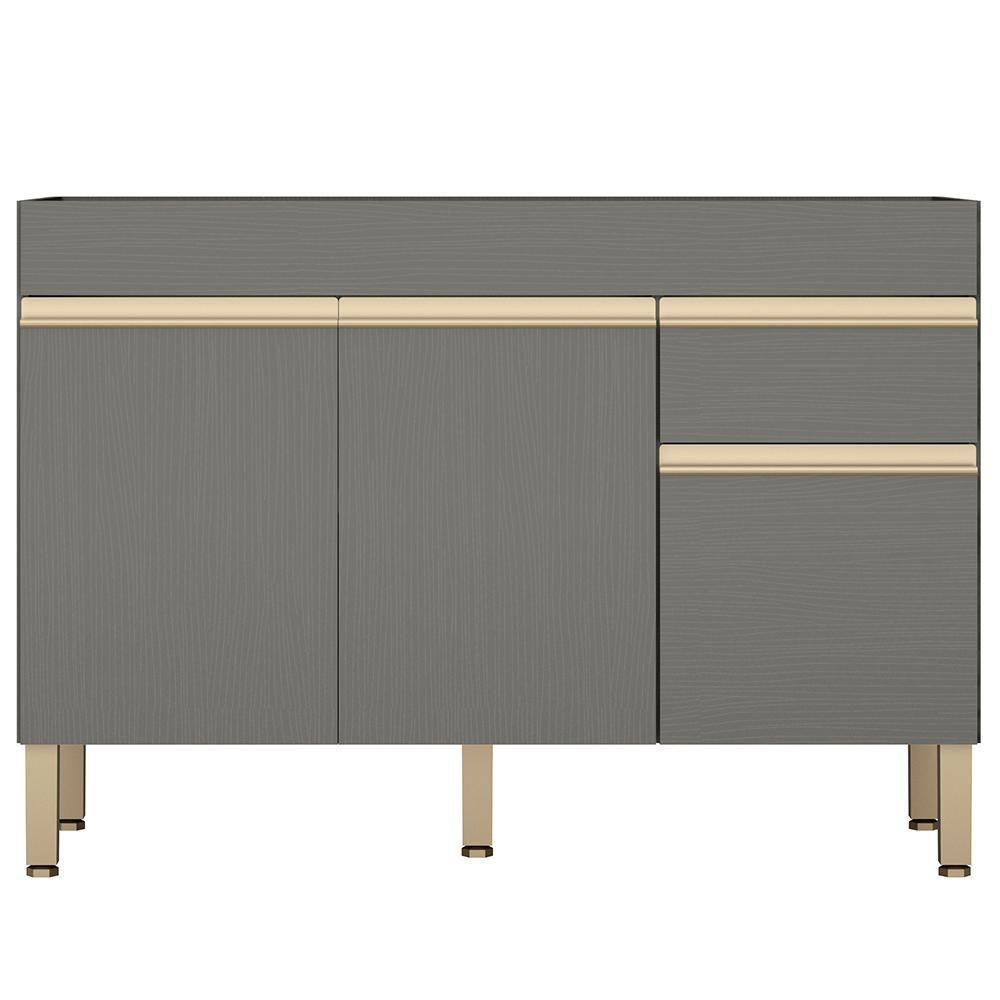 Balcao Para Pia 3 Portas 1 Gaveta 120 Cm Line Ktp Gris - 1