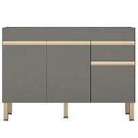 Balcao Para Pia 3 Portas 1 Gaveta 120 Cm Line Ktp Gris - 1