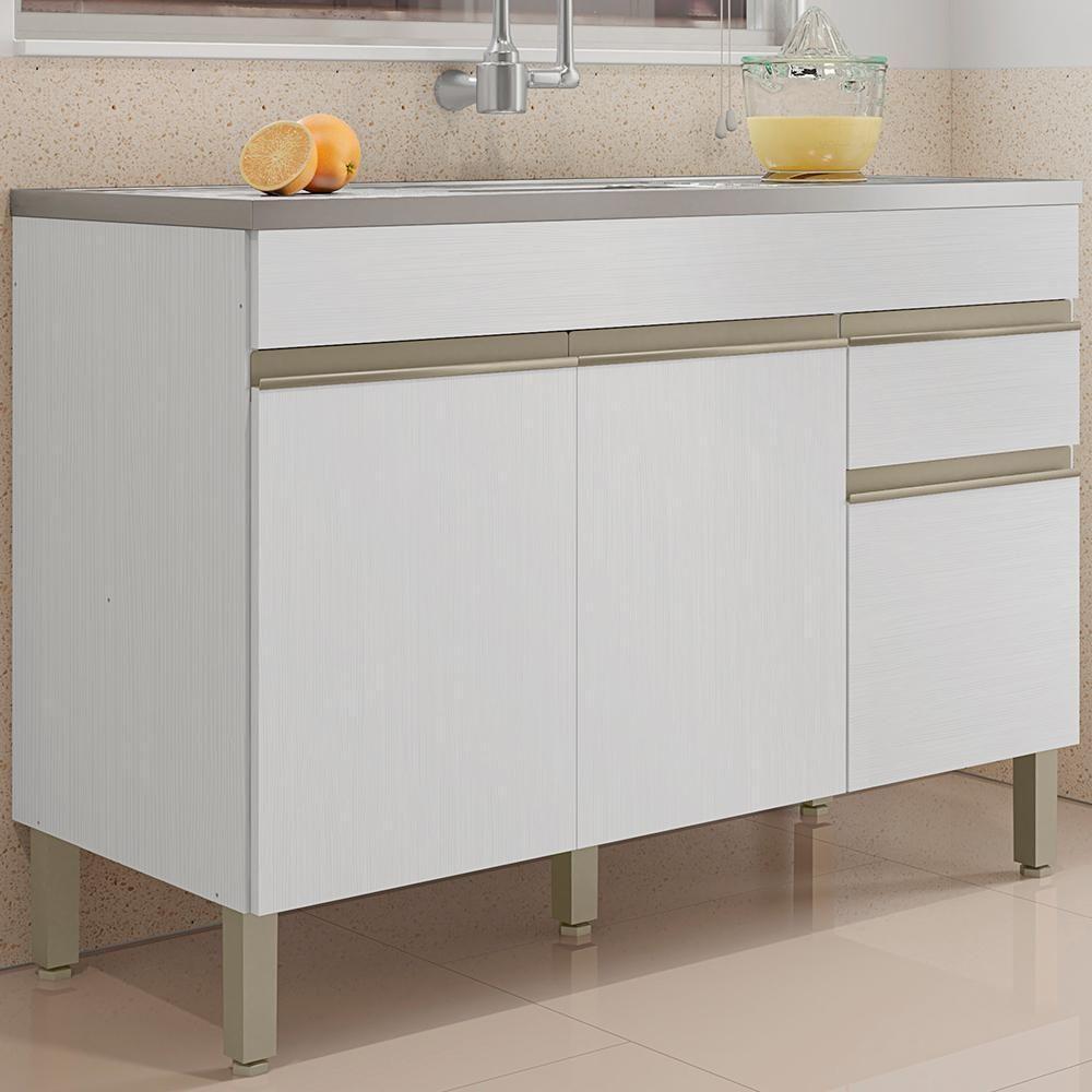 Balcao Para Pia 3 Portas 1 Gaveta 120 Cm Line Ktp Supremo - 2