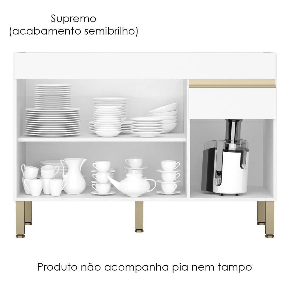 Balcao Para Pia 3 Portas 1 Gaveta 120 Cm Line Ktp Supremo - 5