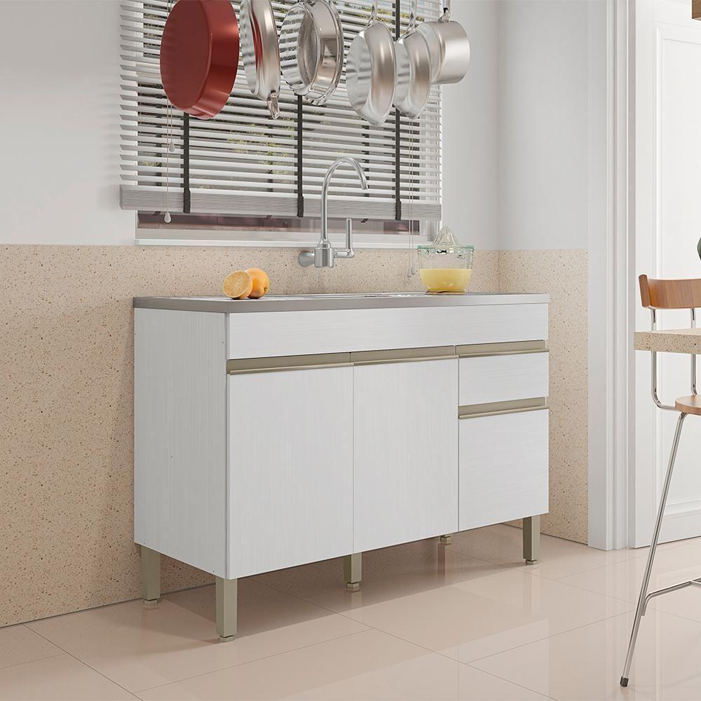 Balcao Para Pia 3 Portas 1 Gaveta 120 Cm Line Ktp Supremo - 6