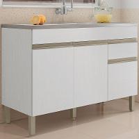 Balcao Para Pia 3 Portas 1 Gaveta 120 Cm Line Ktp Supremo - 2