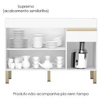 Balcao Para Pia 3 Portas 1 Gaveta 120 Cm Line Ktp Supremo - 5