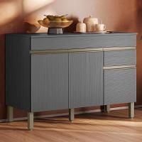 Balcao Com Tampo 3 Portas 1 Gaveta 120 Cm Line Ktp Gris - 2