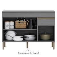 Balcao Com Tampo 3 Portas 1 Gaveta 120 Cm Line Ktp Gris - 5