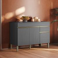 Balcao Com Tampo 3 Portas 1 Gaveta 120 Cm Line Ktp Gris - 6