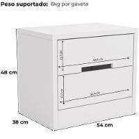 Kit 02 Mesas De Cabeceira 2 Gavetas 54 Cm S822 Kappesberg Branco