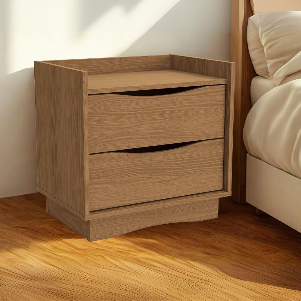 Kit 02 Mesas De Cabeceira 2 Gavetas 54 Cm M261 Kappesberg Canela - 7