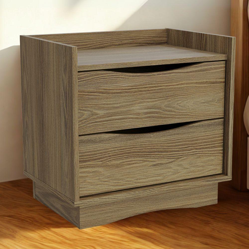 Kit 02 Mesas De Cabeceira 2 Gavetas 54 Cm M261 Kappesberg Nogueira - 3