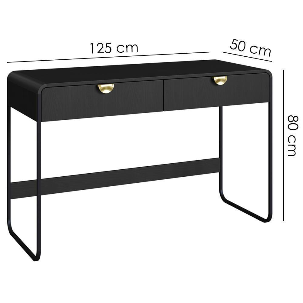 Escrivaninha Organico 2 Gavetas 125 Cm 28067 Artesano Nero Preto - 3