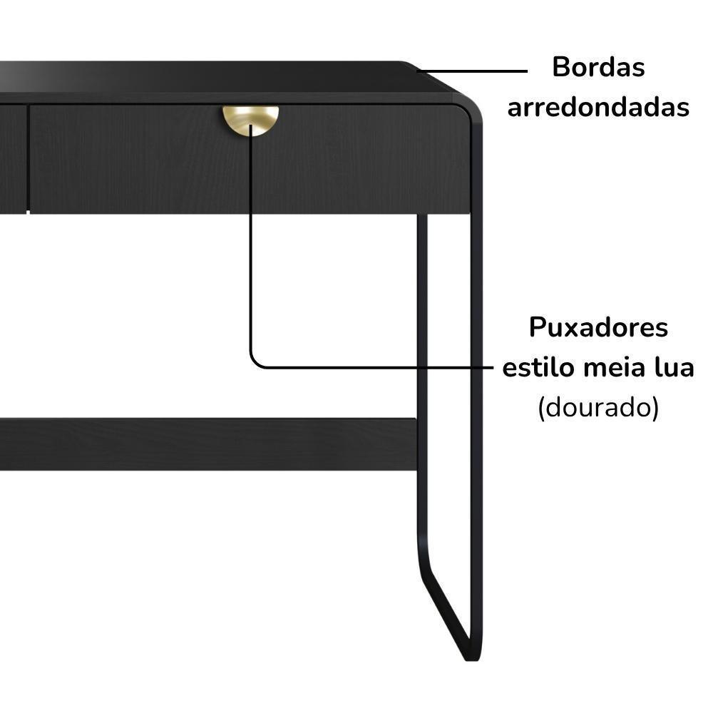 Escrivaninha Organico 2 Gavetas 125 Cm 28067 Artesano Nero Preto - 6
