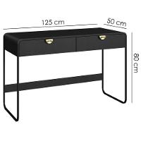 Escrivaninha Organico 2 Gavetas 125 Cm 28067 Artesano Nero Preto - 3