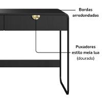 Escrivaninha Organico 2 Gavetas 125 Cm 28067 Artesano Nero Preto - 6