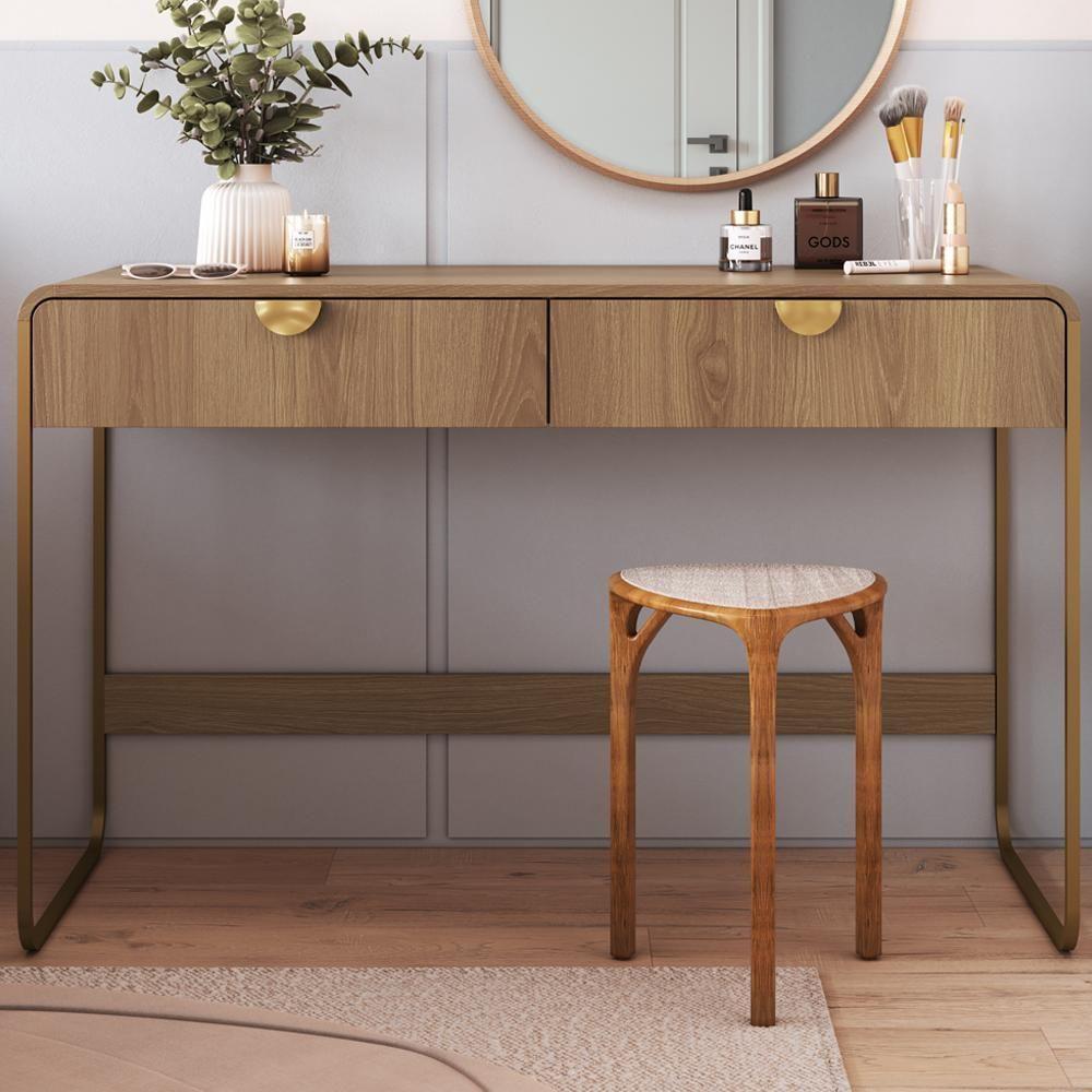 Escrivaninha Organico 2 Gavetas 125 Cm 28067 Artesano Hanover Dourado - 2