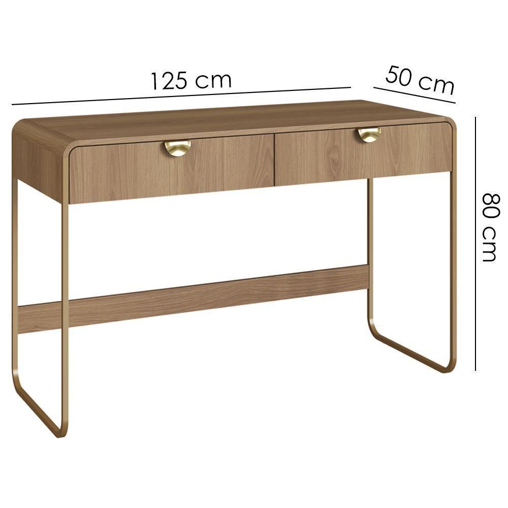 Escrivaninha Organico 2 Gavetas 125 Cm 28067 Artesano Hanover Dourado - 3
