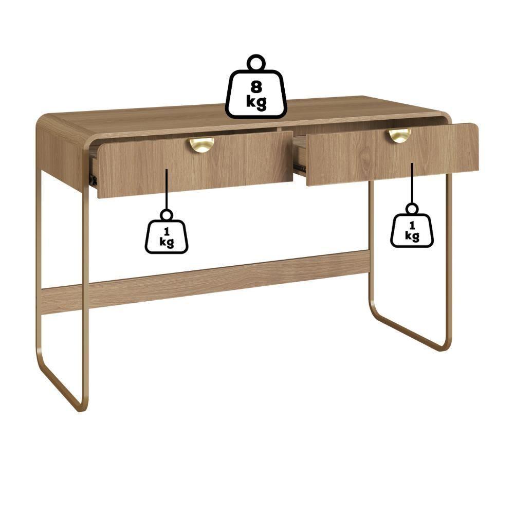 Escrivaninha Organico 2 Gavetas 125 Cm 28067 Artesano Hanover Dourado - 5