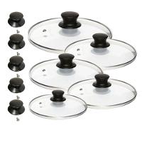 Kit Tampa Vidro Panela Frigideira 16 A 24 E 5 Puxador Extra - 1