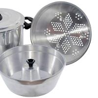 Kit Panela A Vapor Banho Maria 4x1 Legumes Pudins 22cm 5,3l - 2