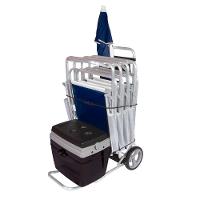 Carrinho De Praia Com Avanço Para Caixa Térmica Preto Alumínio Mor - 2