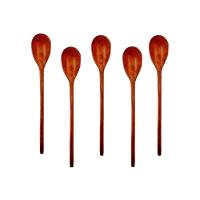 Kit 5 Peças Colher De Pau Madeira Modelo índio 44 Cm - 1