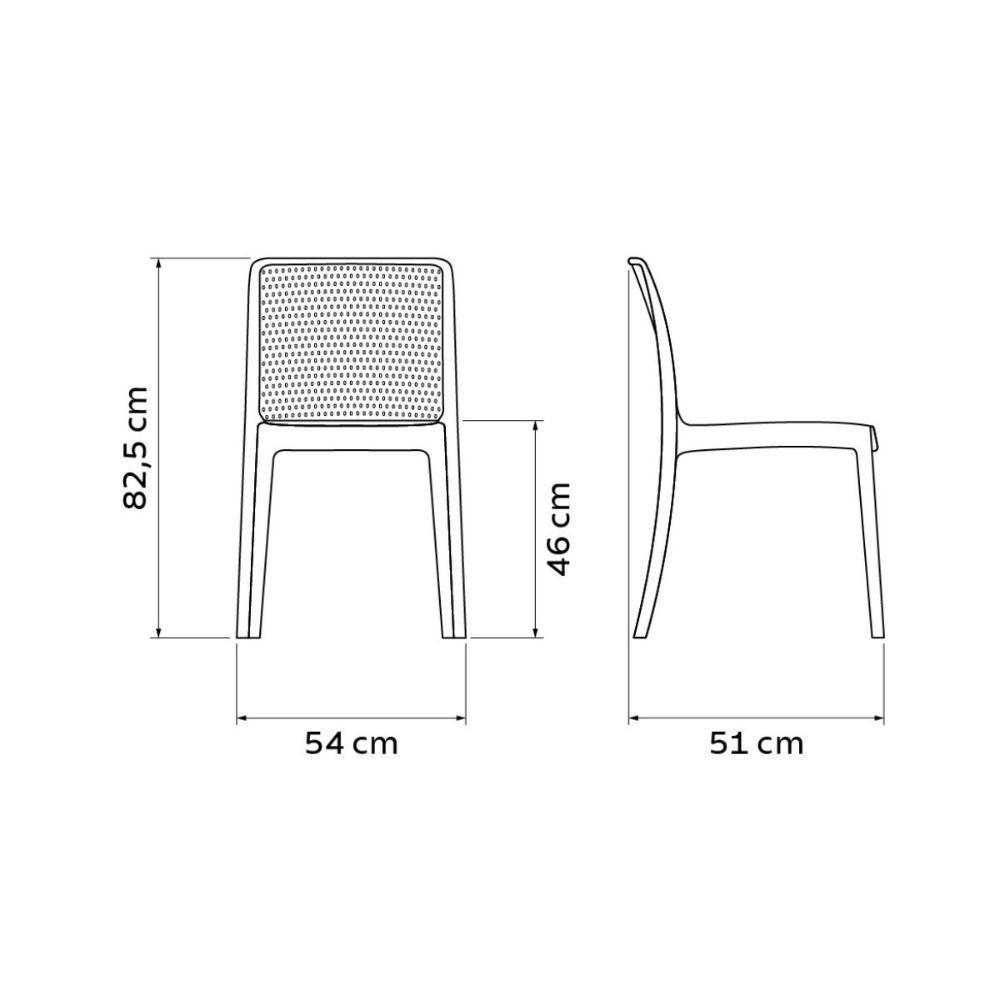Conjunto 6 Cadeiras Isabelle Em Polipropileno E Fibra De Vidro Preto Tramontina - 8