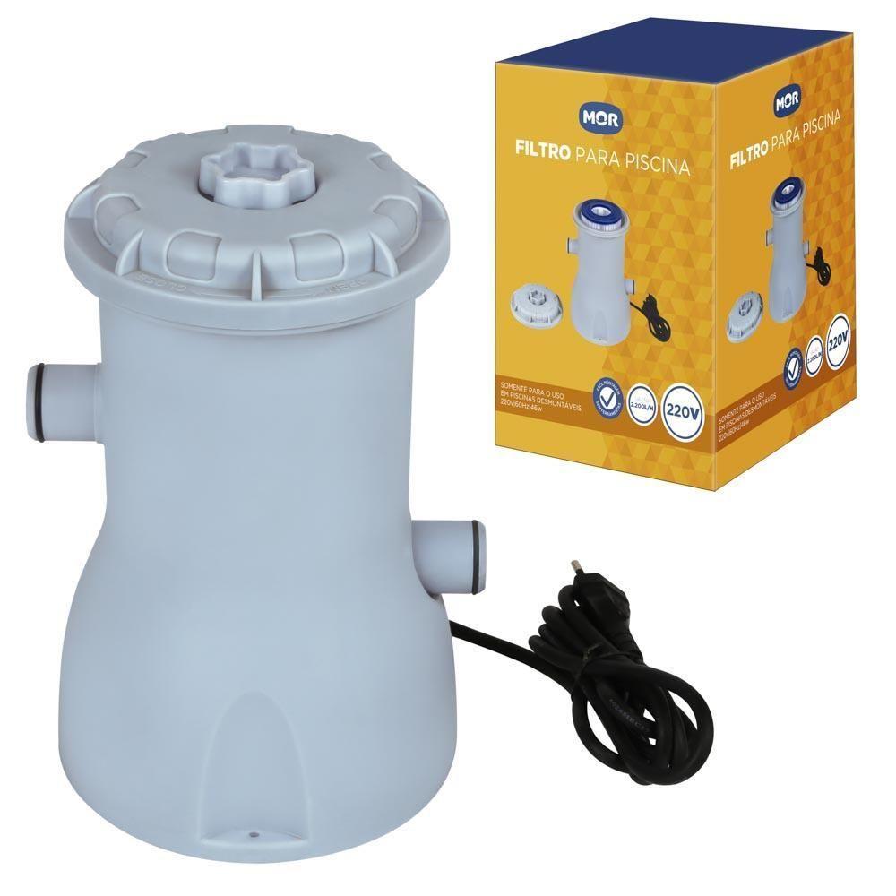 Filtro Piscina Bomba Vazão 2.200 L-h Refil Mor 220V - 1