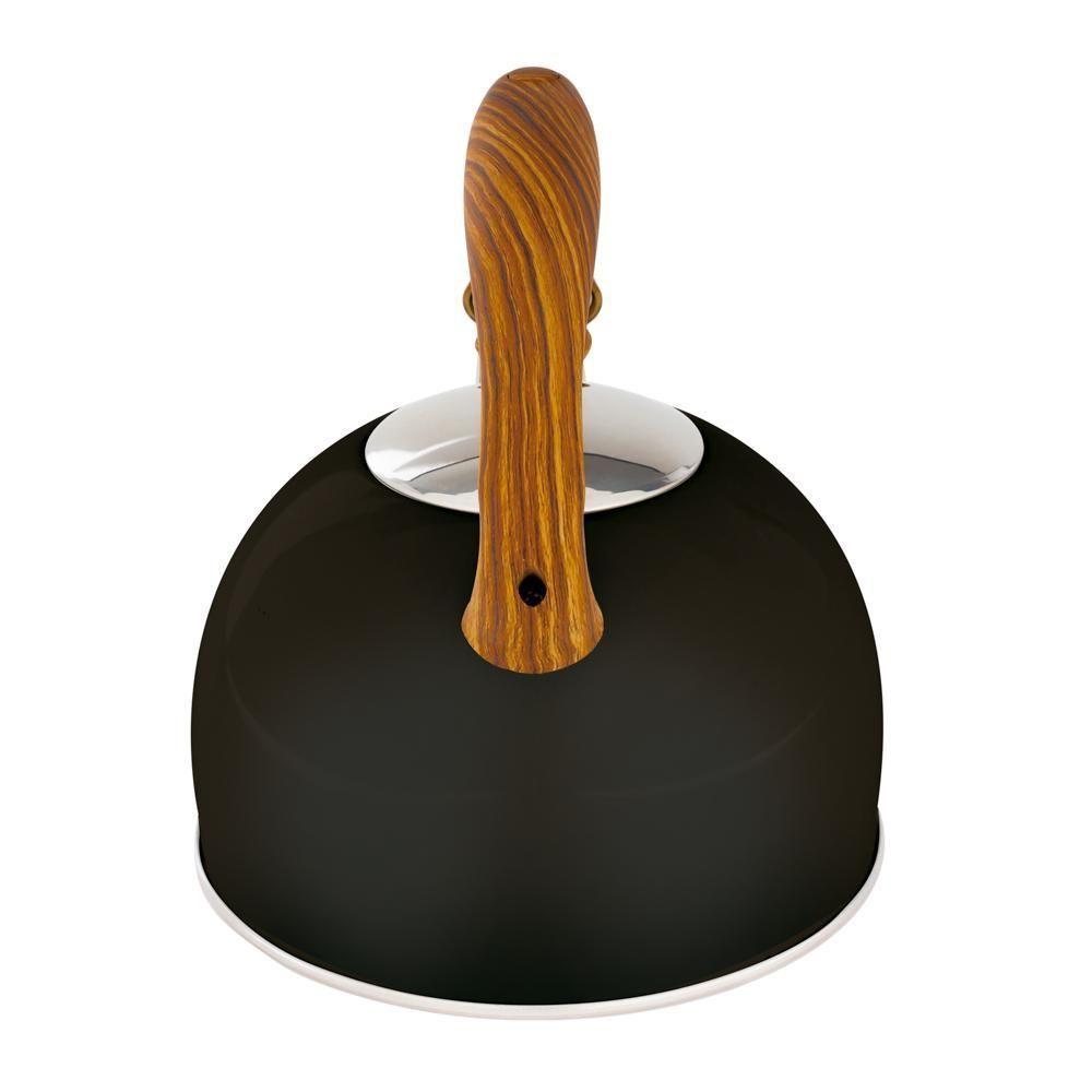 Chaleira Wood Em Inox 2,5 Litros Com Apito Mor Preto - 5