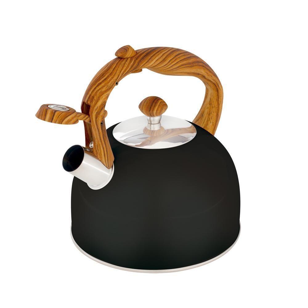 Chaleira Wood Em Inox 2,5 Litros Com Apito Mor Preto - 7