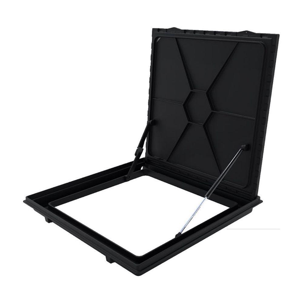 Tampa Casa Maquina 80x80cm Com Rebaixo Para Alumínio Preta - 3