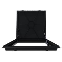 Tampa Casa Maquina 80x80cm Com Rebaixo Para Alumínio Preta - 2